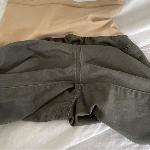 Led Luxe Essentials Denim XS Olive Green maternity jeans and belly band top - Picture 5 of 9